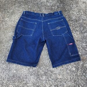 Vintage Ecko Unltd Carpenter Baggy Fit Blue Denim Jean Shorts Jorts Size 38